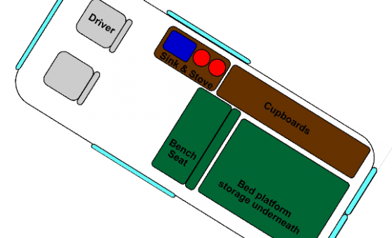 Optional floor plan for a campervan